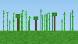 Pixel-art illustration of the Minecraft Bamboo Jungle biome