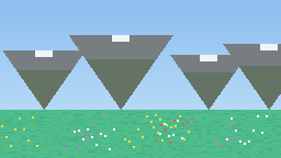 Pixel-art illustration of the Minecraft Meadow biome